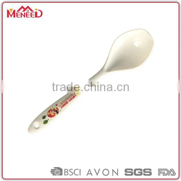 100% Melamine Chef Used Long Handle White Color Tasting Spoon photo-3