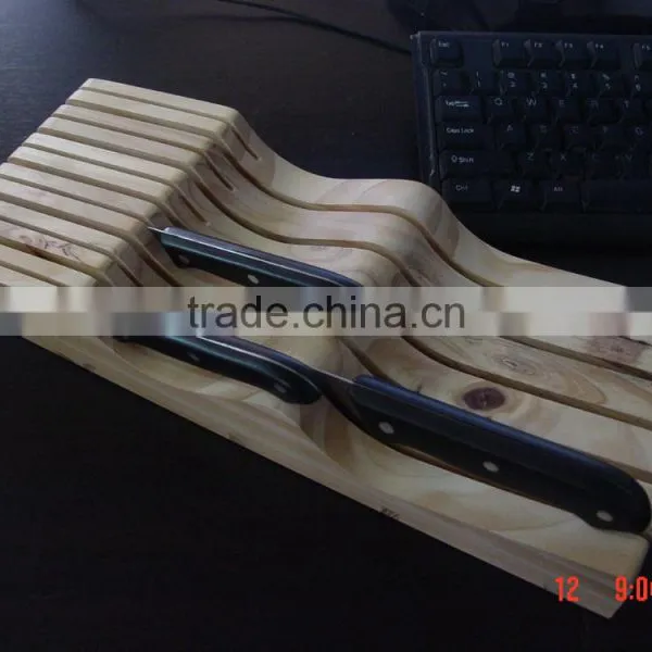 Pine Wood In-drawer Knife Storage Tray photo-2