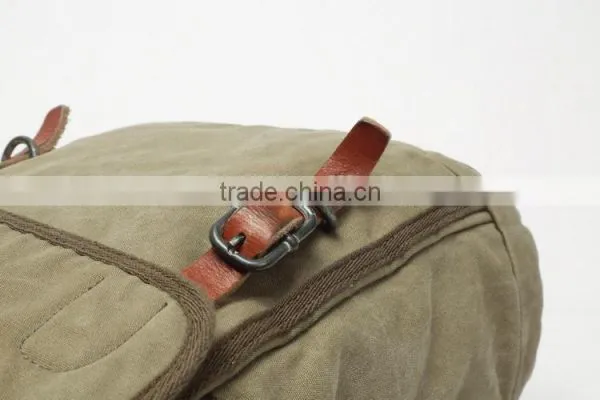 Unisex,Vintage Casual Cotton Canvas Leather Backpack Rucksack Bookbag ,Lagtop Bag Computer Bag For Men & Women photo-4