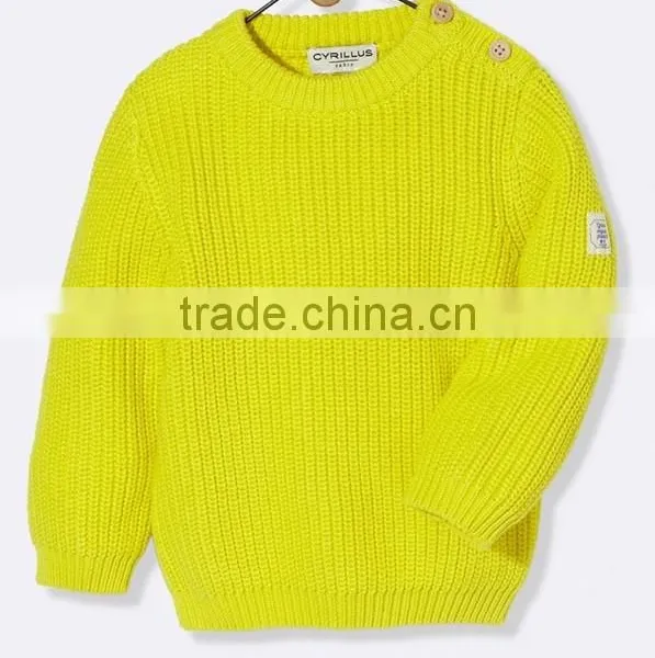 High Quality Baby Sweater Design With Shoulder Woode Button (BKNB05) photo-2