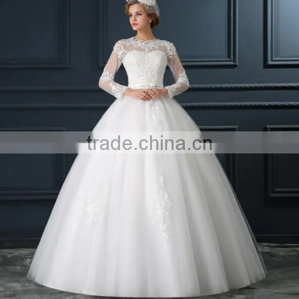 2017 Spring Autumn Western Style Long Sleeve Wedding Dress
