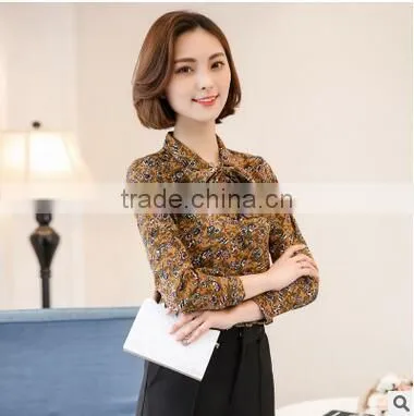 New Models Blouses Fashion Elegant Office Blouse Work Wear Loose Printed Women Formal Tops and Blouses photo-5