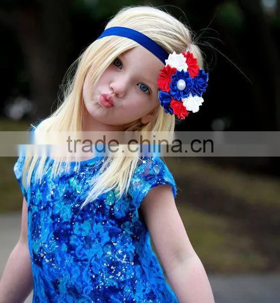 Classic Red White and Royal Blue PATRIOTIC HEADBAND FOR Baby Hair Accessories photo-2