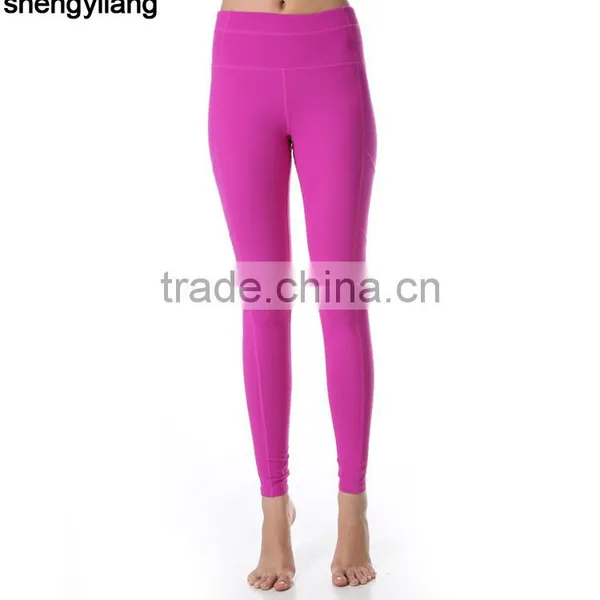 Toning Belly in Tall Waist Tight Yoga Ninth Pants 85% Polyester + 15% Spandex Women Wholesale Yoga Pants photo-3