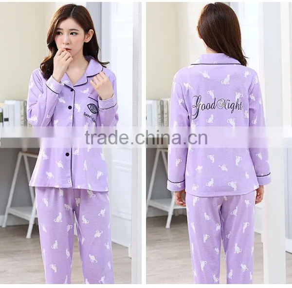 Ms Age Season Cardigan Pajamas Women Long Sleeve Cotton 2017 New Leisurewear Suit Factory Wholesale Casual and Comfortable photo-5