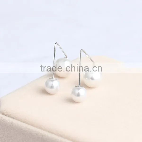 Wholesale Popular Fahion Jewelry , Simple Pearl Triangle Stud Earrings photo-3