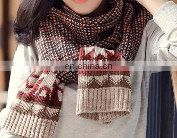 Faux Woolen Paisley Oblong Women Scarves Solid Warmer Scarf photo-2