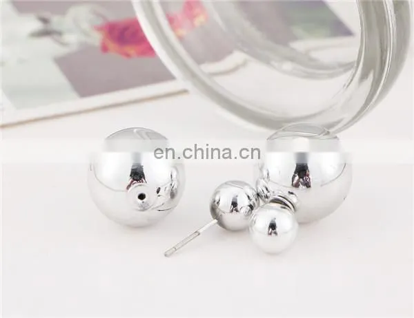 Double - Sided Pearl Earrings Candy Color Spherical Fnacy Stud Earrings photo-6