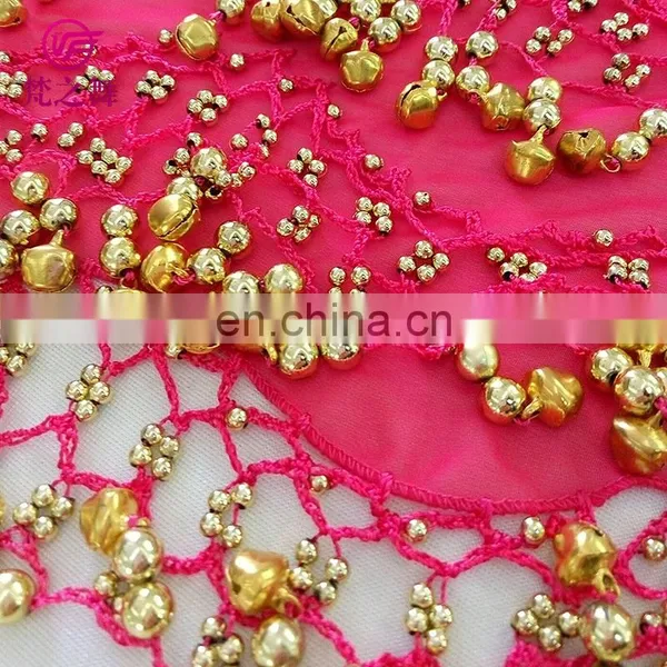 Latest Design Cheap Chiffon Bead and Bell Factory Belly Dance Hip Scarf Y-2056 photo-5
