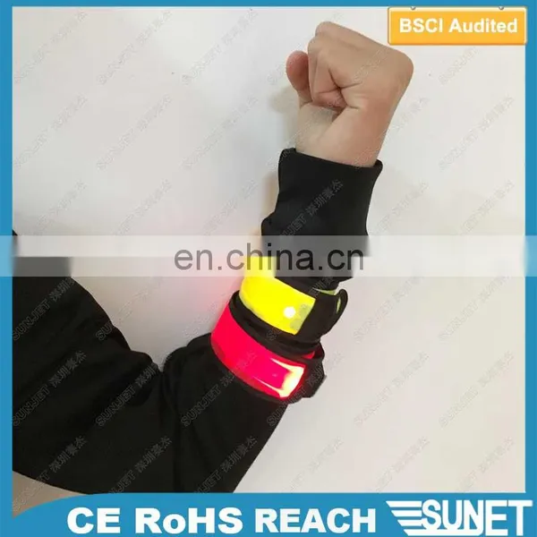 Promotion Running Glowing Arm Band Slap Bands Led Slap Bracelet Custom Logo photo-3