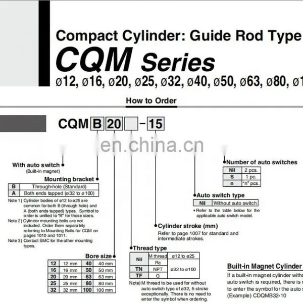 SMC 3 Stage Pneumatic Cylinder CDQMB32-15-M9BVL 0.15-0.7MPA photo-6
