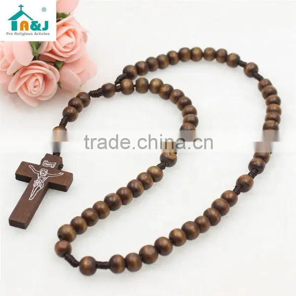 Eco-Friendly Material Children's Wood Rosary Factory Wholesale photo-4