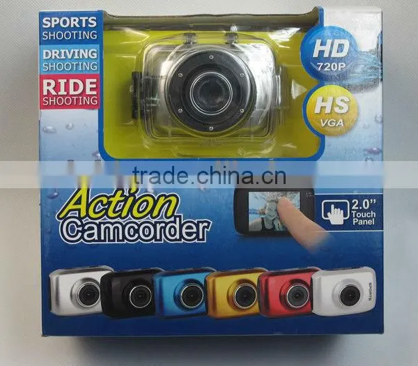 60fps hd 720p Mini dv Sports Waterproof Camera With 2.0inch Touch Screen photo-6