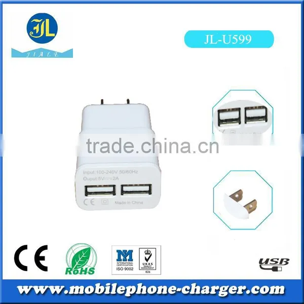 Dual Micro Usb Travel Charger for Mobile Phone Use 2A Cheap Baterry Charger With US Plug photo-3
