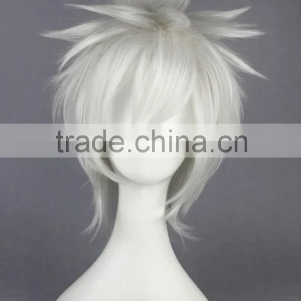 High Quality 35cm Short Straight DEATH NOTE Wig Nate River White Synthetic Anime Wig Cosplay Costume Hair Wig Party Wig photo-3