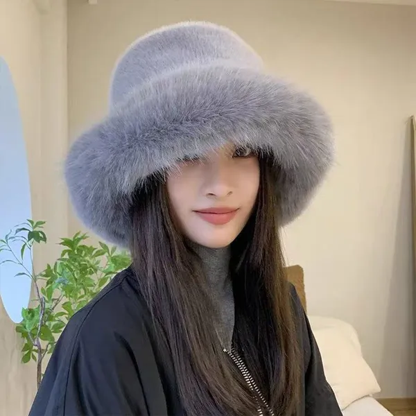 Hats Manufacturer Wholesales New Winter Faux Fur Hats High Quality Soft Faux Fur Material, Super Warm and Comfortable. photo-4