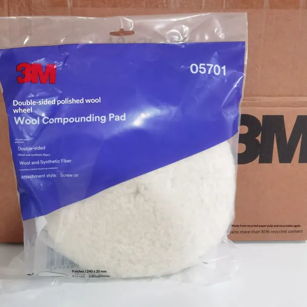 Genuine 3M Double-sided Wool Polishing Disc 5705 5701 Round for Car Polishing Wheel New High-quality 9inch photo-3