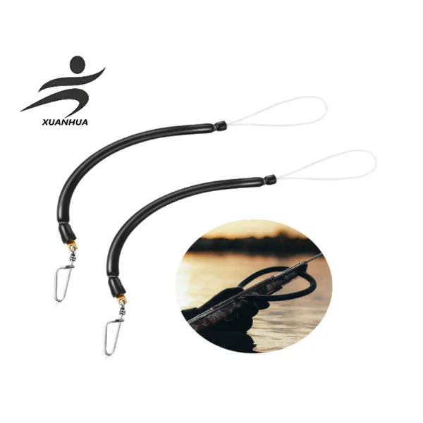 Spearfishing Shock Cord Speargun Shock Cord Spear Fishing Equipment Black Speargun Shooting Line With Stainless Steel Snap Swivel Pigtail