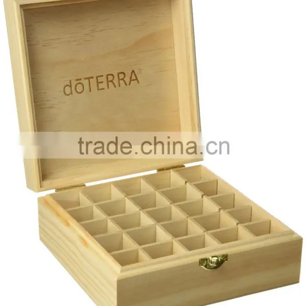 Natural Wooden Essential Oil Box Holds 25 Bottles Size 5-15 ml High Quality Unfinished Wood Box photo-2