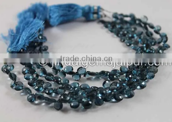 Wholesale London Blue Topaz Faceted Heart Beads photo-2