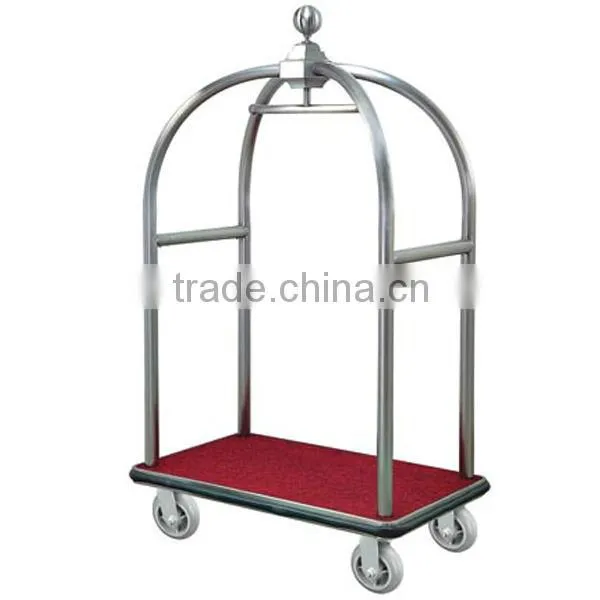 High Quality Stainless Steel Luggage Trolley for Hotel photo-2