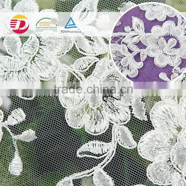 Wholesale Cheap Nylon Cotton African Guipure Lace Fabric for Dress Flower Embroidered in 2016 photo-2