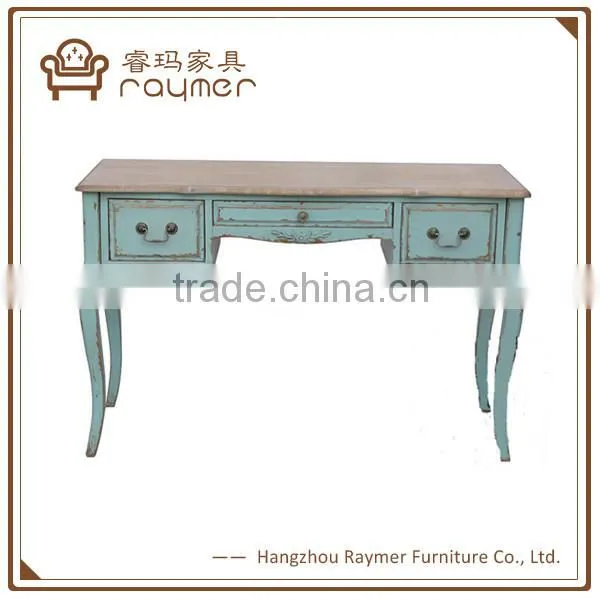 Rustic Vintage Console Table With Drawrs Wooden Blue Console Table Provincial Console Table Supplier's Choice