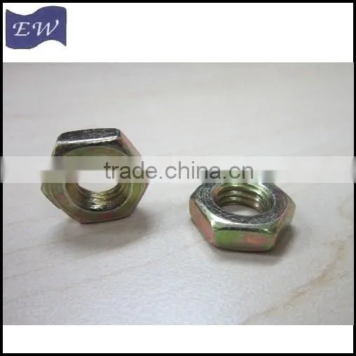 Hex Thin Nuts Steel M10X1,yellow Zinc Plate photo-2