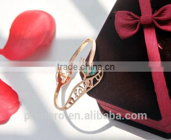 Genuine Austrian Crystals Gold Plated Fox Bangle Bracelet Jewelry photo-5