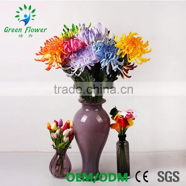 2016 Wholesale Multicolor Latex Artificial PU Flowers Chrysanthemum Real Touch Bouquet Wedding Bridal Decor Display Flower photo-4