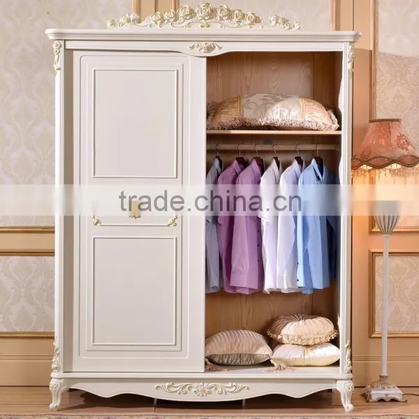 Luxury French Style Hand Carved Wooden MDF Panel Bedroom Sliding Door Cupboard Design Quality Choice photo-2