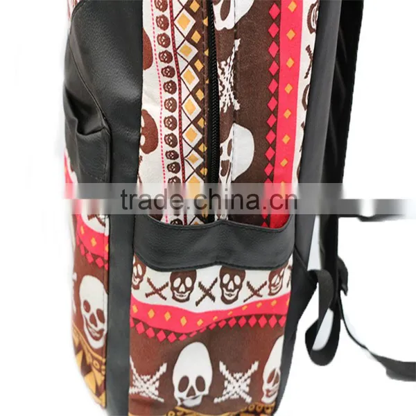 Fashion National Characteristic PU Leather Outdoor Camping Backpack Bag photo-3