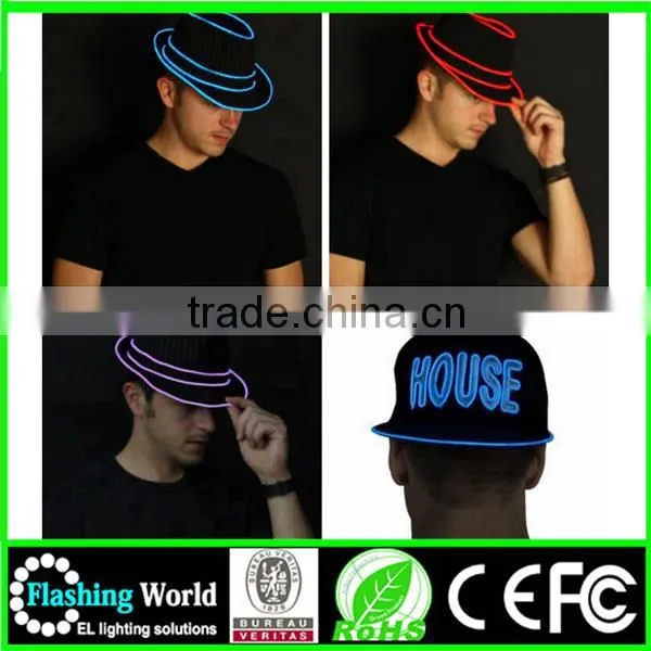 Attractive Designs Neon Embroidery Logo Led Flash Hat photo-2