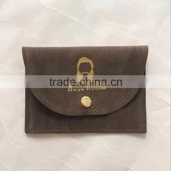 Full Cover Envelope Type Brown Velvet Fabric Jewelry Bag photo-5