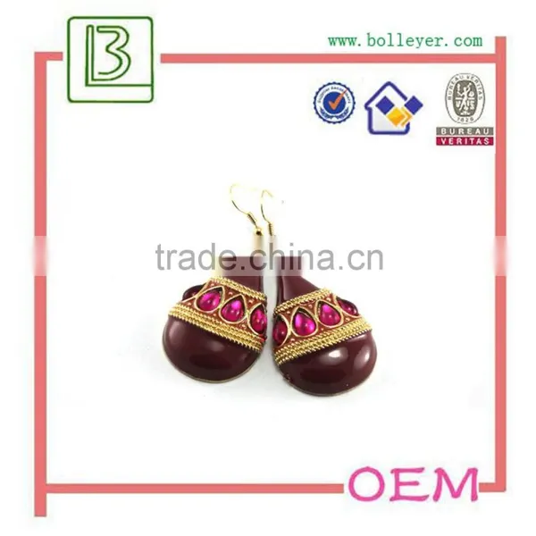 Wholesale Different Color Rhinstone Earrings With Charm photo-5