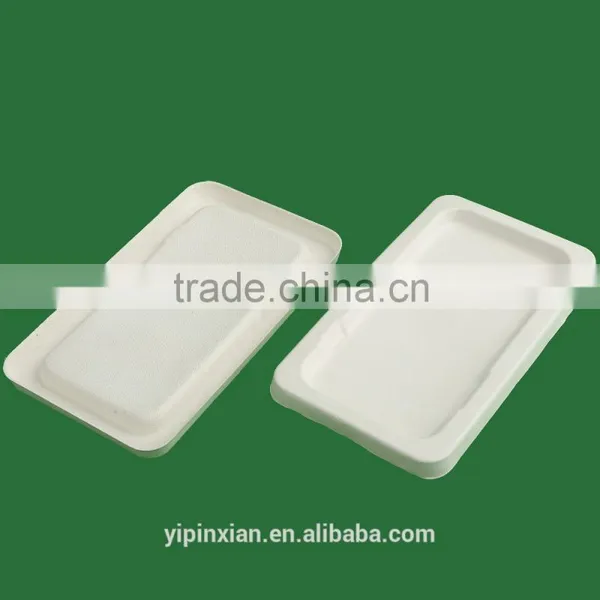 Earth-friendly Compostable Moulded Pulp Packaging Tray,Wet Pressing Sugarcane Pulp Molded Packaging photo-4