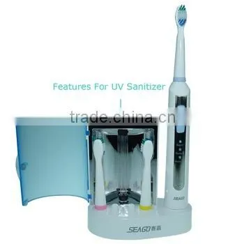 OEM/ODM Support Rechargeable Sonic Electric Rubber Bristle Toothbrush With UV Sanitzer photo-2