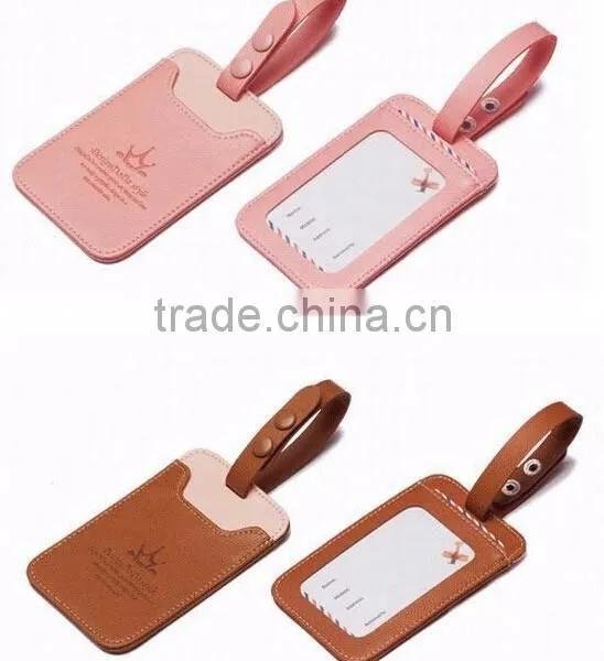 Custom Made Debossed Logo Leather Luggage Tag/high Quality pu Leather Luggage Tag/leather Luggage Tag Quality Choice