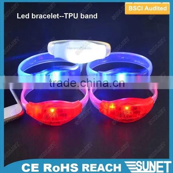Sound Active Bracelet Beautiful Night Concert LED TPU Bracelet
