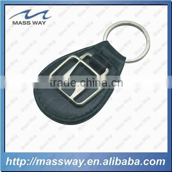Customized Oval Shape Custom Metal Leather Key Ring photo-3
