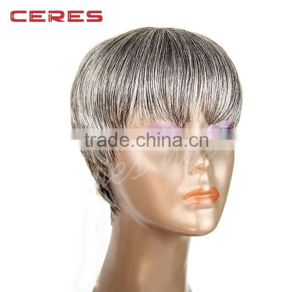 Top Fashion Factory Price 100% Human Hair Brazilian Remy Gray Hair Full Lace Wig Glueless Ombre Two Tone 1B T Gray Full Lace Wig photo-5