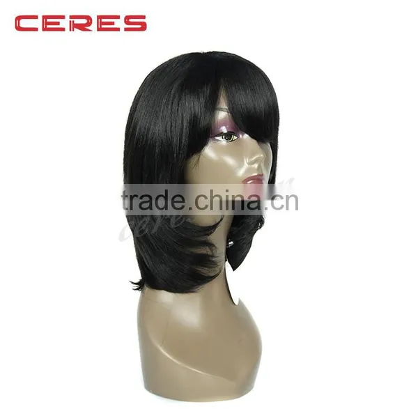 Shoulder Length Bob Wavy Natural Style Synthetic Wig photo-5