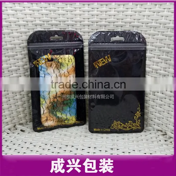 Black Zipper Bag With Printing/common Design for Iphone6 Plus Case/samsung NOTE5 Phone Case Poly Bag