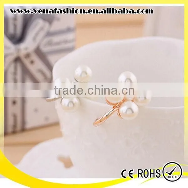 Gold Silver Color Pearl Style Photo Jewelry Finger Rings photo-5