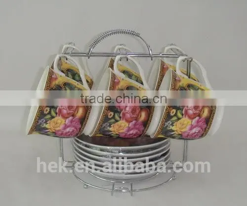 Factory Directly Sale Modern Tea Cup and Saucer Flower Color photo-4