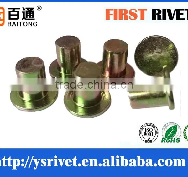 8x11.5mm Yellow Zinc Color Solid Steel Rivet photo-3