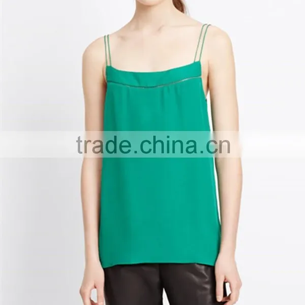 Wholesale Woman Strappy Cami Tank Top, Hot Selling Sexy Ladies Simple Cropped Top