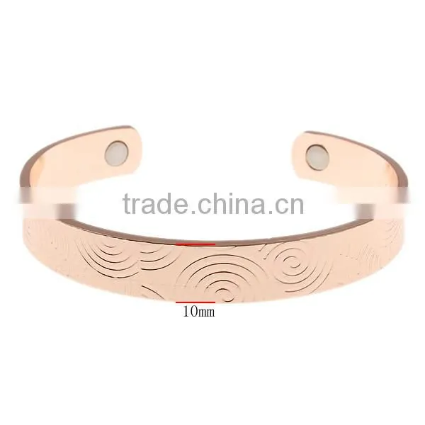 Men's Jewelry Pure Cooper Magnetic Energy Bracelets Bangles Tourmaline Power Therapy Magnets Brass Bangle Jewelry For Men photo-2