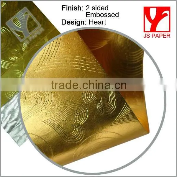 JS New Style Both Side Embossed Self Adhesive Gold Foil Paper