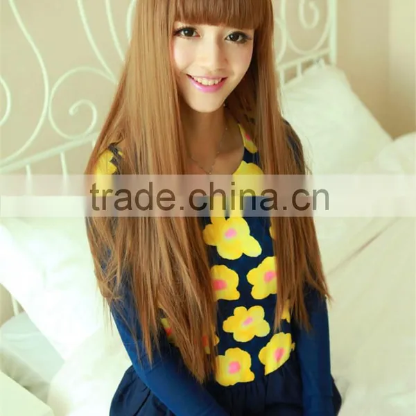Custom Celebrity Inspired Bright Straight High Quality Heat Resistant Synthetic Hair Lace Front Wig photo-4